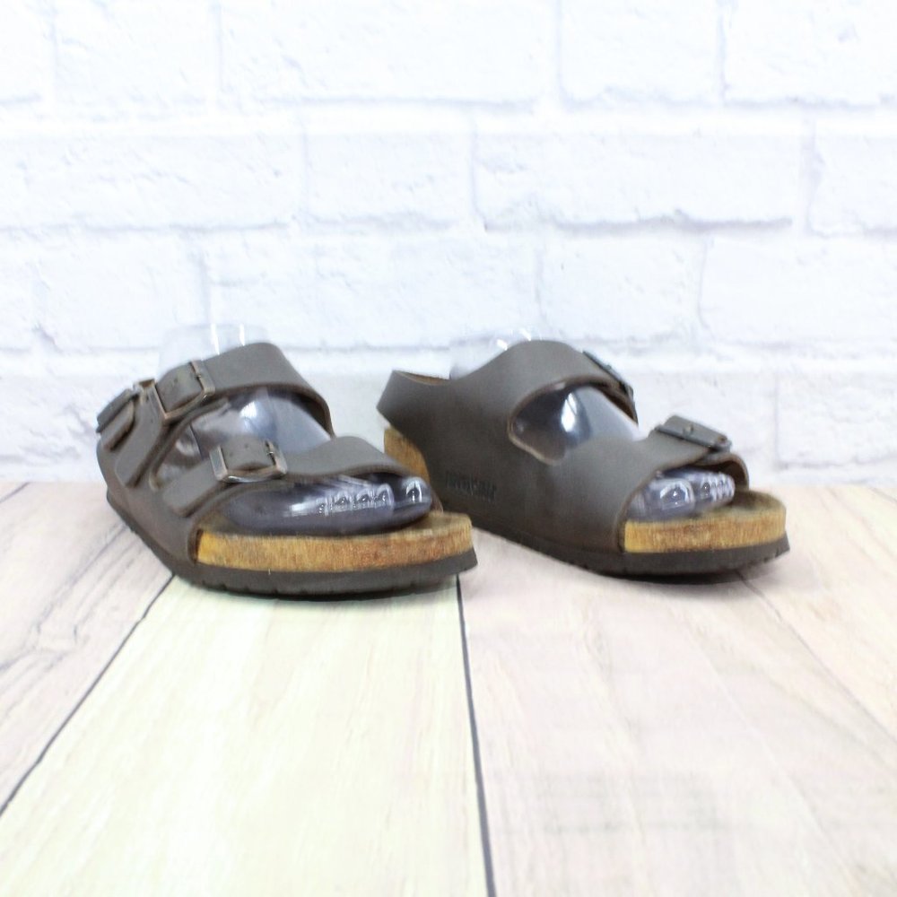 Birkenstock Milano Brown Leather Ankle Strap Buckle Sandals Size US 10 - Picture 3 of 12